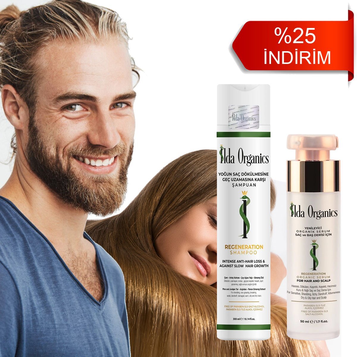 Tüm Saç Problemleri ve Uzamama - Güçlendirici Şampuan ve Serum