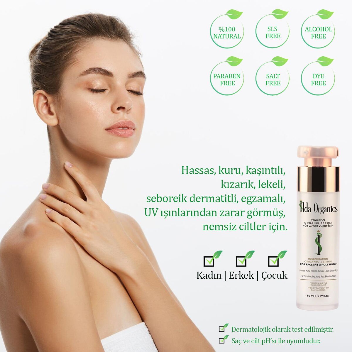 Yenileyici YÜZ ve TÜM VÜCUT Organik Serum