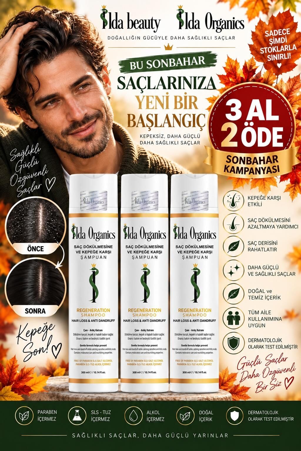 Saç Dökülmesi ve Kepeğe Karşı - Arındırıcı - 3 lü Şampuan Seti
