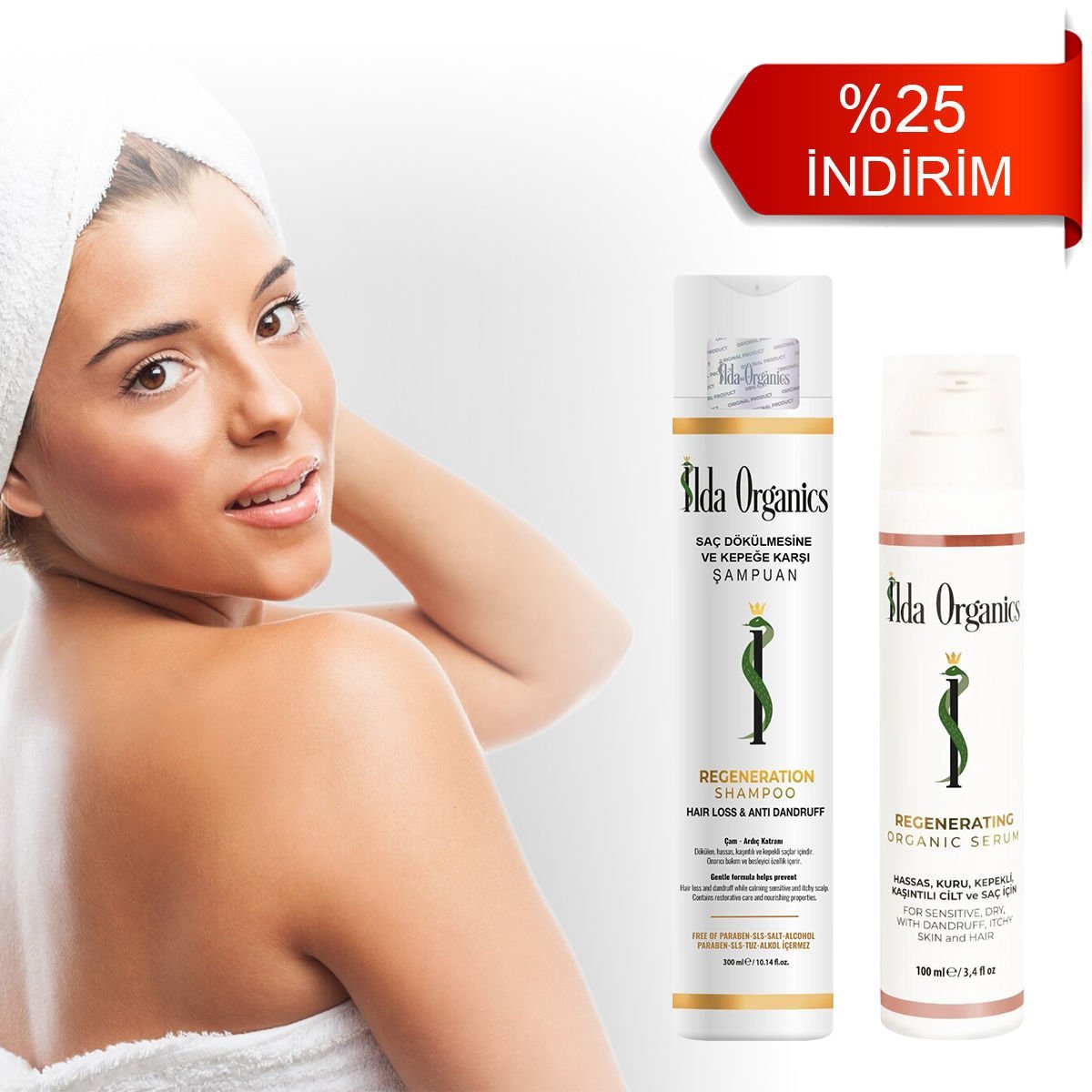 Tüm Vücut, Yüz ve Saç Rahatsızlıklarından Arındırma, Yeniden Yapılandırma - ŞAMPUAN ve SERUM SETİ