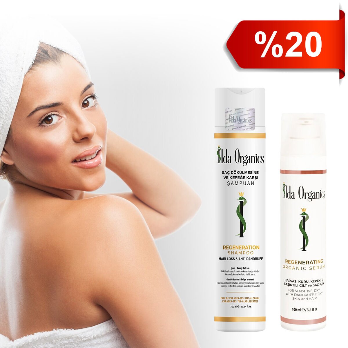 Tüm Vücut, Yüz ve Saç Rahatsızlıklarından Arındırma, Yeniden Yapılandırma - ŞAMPUAN ve SERUM SETİ