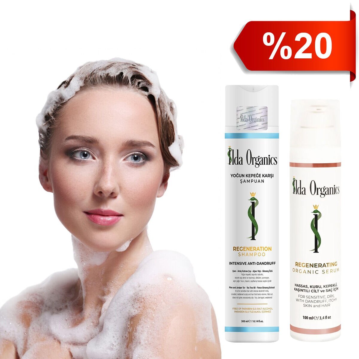 Yoğun Kepek, Kaşıntı, Kabuklanma Arındırıcı Şampuan - Tüm Vücut, Yüz ve Saç Yenileyici İyileştirici Serum