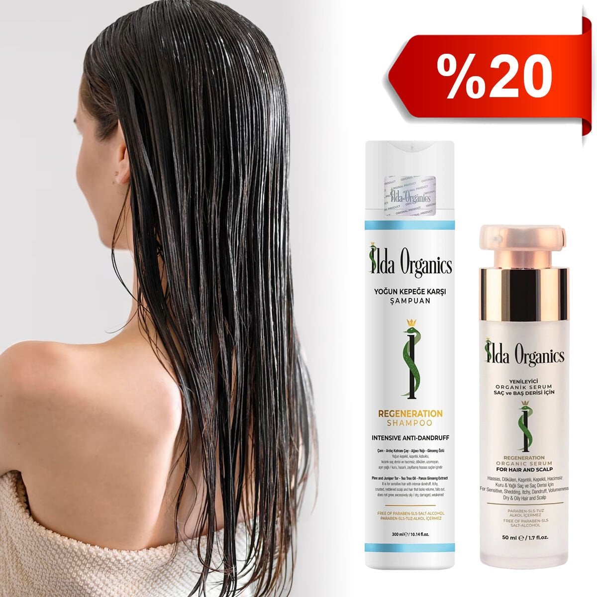 Derinden Arındıran, Kabuklanma Çözücü -Yoğun Kepeğe Karşı Şampuan ve Yenileyici Saç ve Baş Derisi Serum Seti