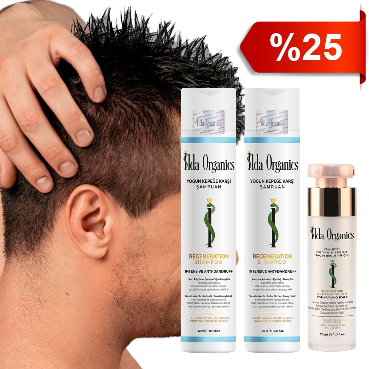 Derinden Arındıran, Kabuklanma Çözücü - YOĞUN KEPEĞE Karşı  Şampuan ve SAÇ VE BAŞ Derisi Serum Seti