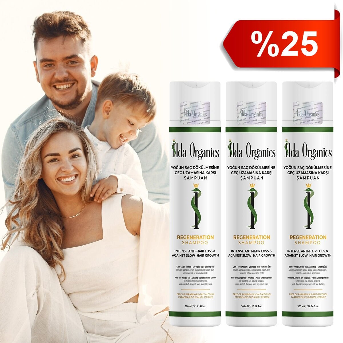 Yoğun Saç Dökülmesine ve Geç Uzamasına Karşı 3'lü Şampuan Seti