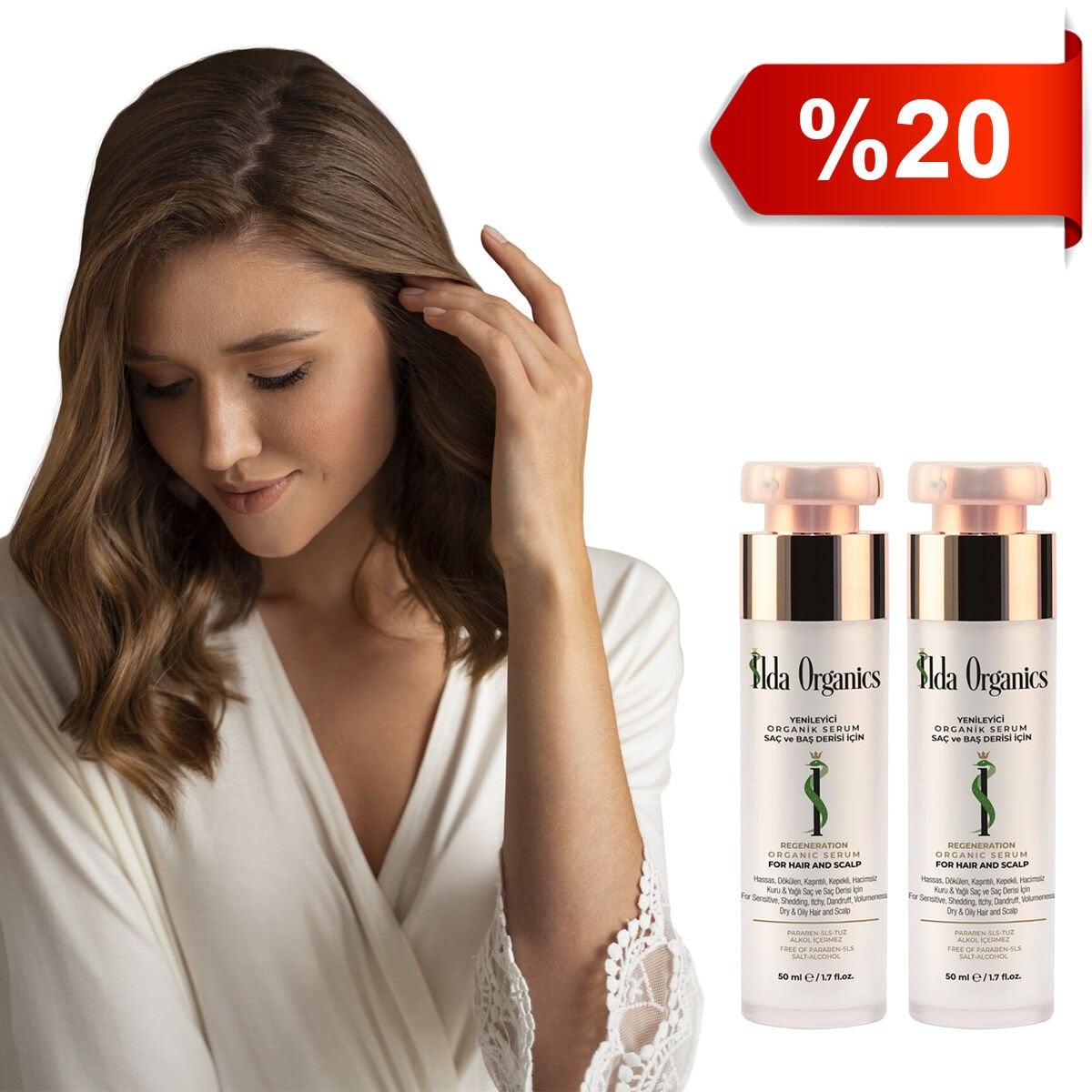 Yenileyici Organik SAÇ ve BAŞ DERİSİ 2'li Serum Seti